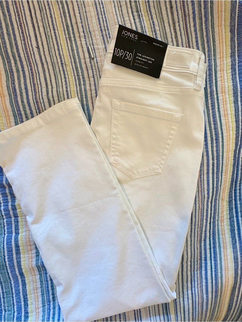 NWT Jones New York White Straight-Leg Stretch Jeans - Women's